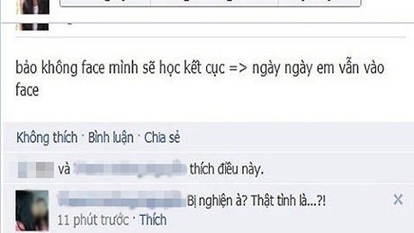 Cận ngày thi, sĩ tử không dứt được "cơn nghiện" Facebook - 2 Ảnh minh hoạ Facebook gây nghiện không kém gì chất kích thích.