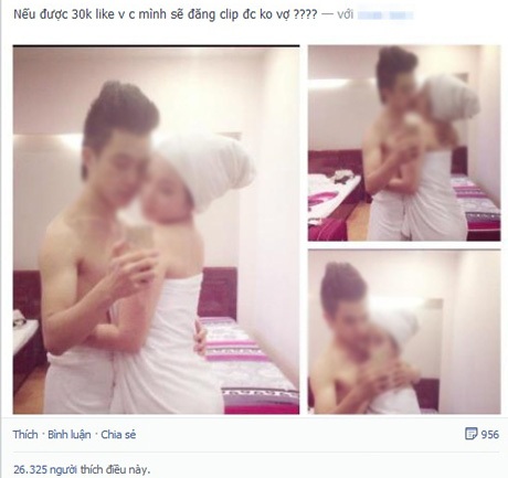 Cặp đôi gây phản cảm một cách có chủ ý trên facebook khiến dân mạng rào rào ném đá.