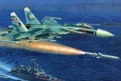 Không quân hải quân tác chiến trên biển thế nào? - 2 Máy bay Su-27 phóng tên lửa diệt hạm Yakhont.