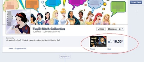 Phản cảm trào lưu chế ảnh nhân vật cổ tích - 3 Một fanpage chế ảnh nhanh chóng có một lượng like lớn.