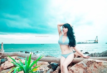 Những "hotgirl" nổi tiếng với nghệ thuật body painting - 11 Hani Nguyễn sở hữu một khuôn hình đẹp và ăn ảnh