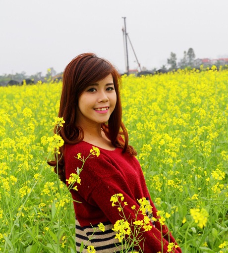 Ngắm Á khôi Imiss xinh tươi giữa “thảm” cải vàng - 7 Hoàng Dung