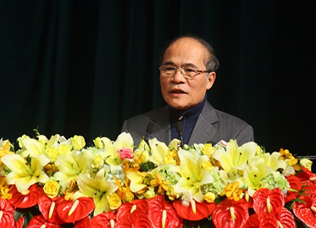 Khai mạc Đại hội sinh viên toàn quốc lần thứ IX - 1 Chủ tịch Quốc hội Nguyễn Sinh Hùng phát biểu chỉ đạo tại Đại hội.