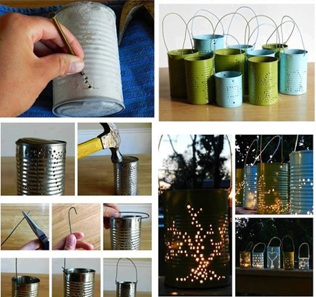 Hộp sữa được tận dụng làm đèn lồng.