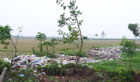 Bãi tập kết lưu cữu gây ô nhiễm trên địa bàn xã Đồng Lạc