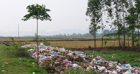 Bãi tập kết lưu cữu gây ô nhiễm trên địa bàn xã Đồng Lạc