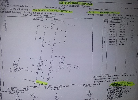 Hồ sơ kỹ thuật thửa đất năm 2007 thể hiện rõ bức tường hậu dày 20cm của nhà 27 Hàng Phèn
