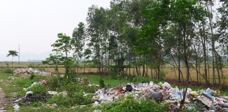 Những bãi tập kết lộ thiên nằm lưu cữu nhiều tháng rải rác tại nhiều nơi ở Chương Mỹ