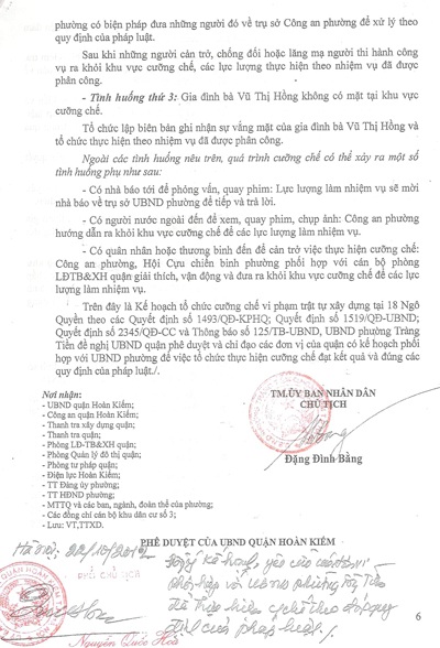 Kế hoạch cưỡng chế được UBND quận Hoàn Kiếm phê duyệt rất hoành tráng