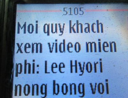 Tin nhắn rác khiếm nhã chuyển vào máy của khách hàng hàng ngày