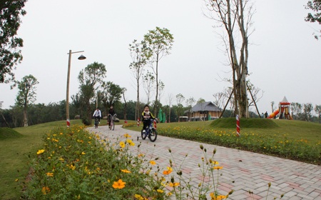 Hệ thống công viên đã hoàn thiện, là nơi thư giãn của cư dân Ecopark