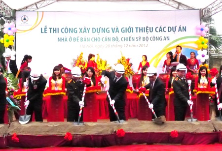 Khởi công dự án khu nhà ở dành cho cán bộ, chiến sỹ Bộ Công an - 1 Khu nhà ở để bán cho cán bộ, chiến sỹ Bộ Công an dự kiến hoàn thành sau 26 tháng thi công