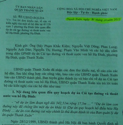 Văn bản trả lời đơn khiếu nại của công dân gây bức xúc dư luận