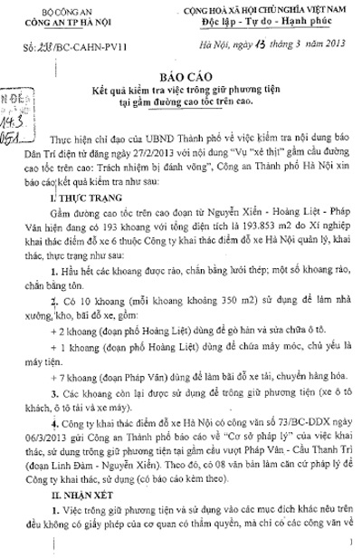 Giám đốc Công an TP. Hà Nội kiến nghị chấm dứt việc sử dụng gầm đường cao tốc