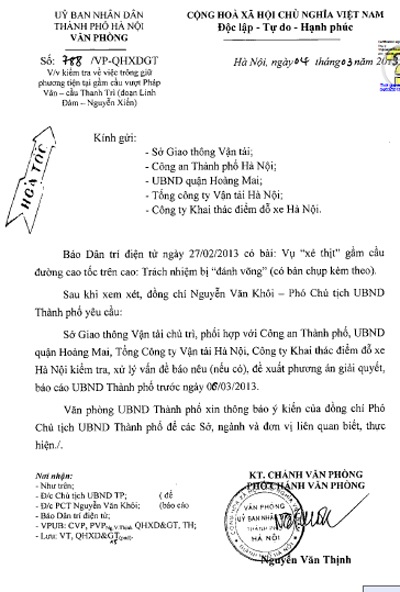 Sở GTVT Hà Nội vẫn bỏ ngoài tai chỉ đạo của cấp trên