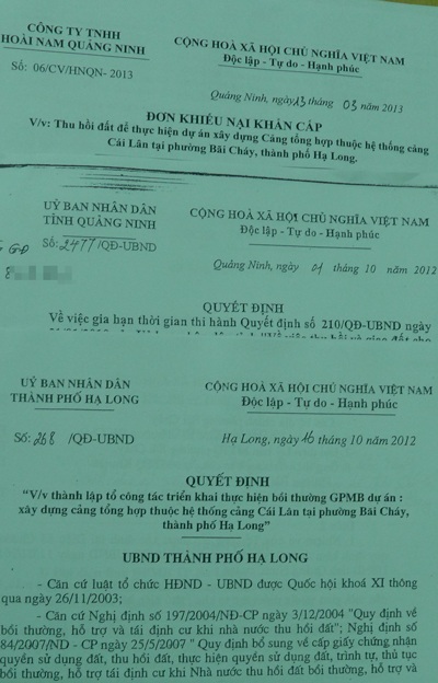 Doanh nghiệp điêu đứng vì những quyết định mập mờ của tỉnh Quảng Ninh - 1 Đơn khiếu nại của Công ty Hoài Nam về những Quyết định do tỉnh Quảng Ninh ban hành