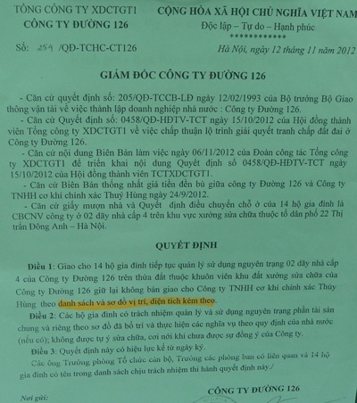 Số phận 14 hộ dân thị trấn Đông Anh vẫn “mong manh trước gió” - 2 Quyết định 254 nêu rõ nhiệm vụ việc xác định ranh giới và diện tích sử dụng của từng hộ gia đình