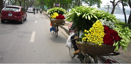 Hoa loa kèn gọi tháng Tư về... - 5 Những mẹt hoa loa kèn theo chân người bán hàng trên khắp các con phố Hà Nội…