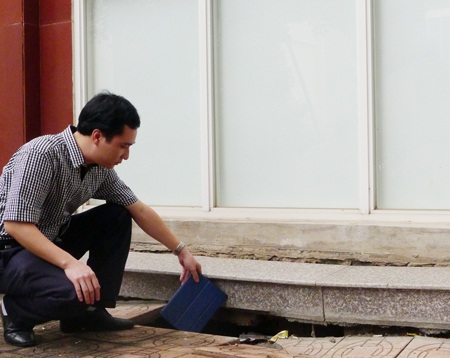 Diện tích bị sụt, lún bằng chiều ngang của chiếc máy tính bảng