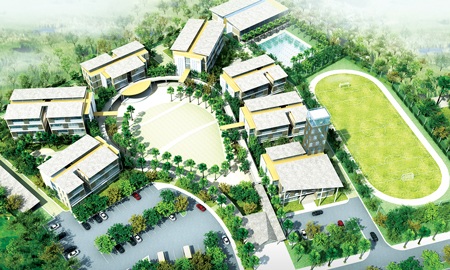 Trường phổ thông Đoàn Thị Điểm Ecopark: Sẵn sàng cho năm học mới - 1 Không gian thoáng đãng, nhiều cây xanh là một trong những ưu thế vượt trội của trường