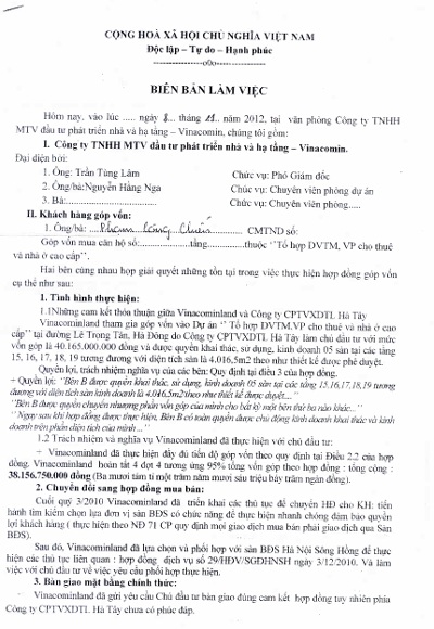 Hàng chục khách hàng "sập bẫy" tại dự án chung cư 28A Lê Trọng Tấn - 3 Yêu cầu bàn giao nhà của khách hàng đưa ra với Vinacominland