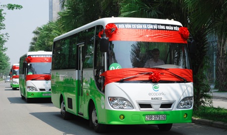 Ecopark khai trương hệ thống xe bus chất lượng cao - 1 Màu xanh xe bus Ecopark sẽ xuất hiện trên các nẻo đường thủ đô