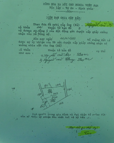 Bài 7: Kỳ án oan khuất của gia đình liệt sỹ: Huyện Thanh trì cấp sổ đỏ trái luật - 2 Biên bản chia đất và Đơn đăng ký QSDĐ đều thể hiện rõ ràng sai phạm