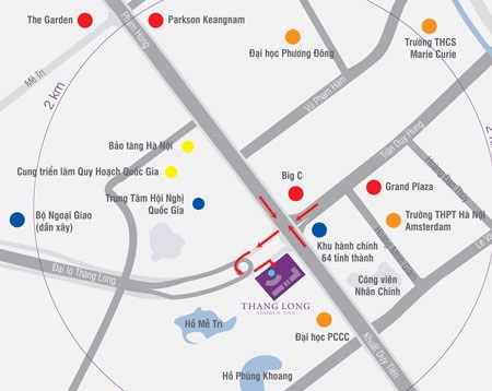 Dự án Thăng Long Number One: Ưu thế về vị trí và tiến độ - 1 Bản đồ vị trí dự án
