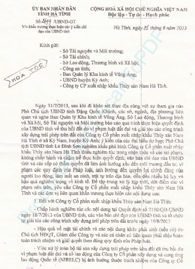 Vụ 1000 lao động kêu cứu: Phê bình Trưởng Ban Quản lý Khu kinh tế Vũng Áng - 5 UBND tỉnh Hà Tĩnh quyết tâm xóa sổ khu nhà tạm của hơn 1000 lao động