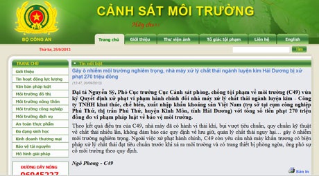 Phạt 270 triệu đồng Công ty tái chế chất thải độc hại gây ô nhiễm ở thị trấn Phú Thứ - 1 Quyết định xử phạt Công ty XNK Khoáng sản Việt Nam đăng trên website Cục C49