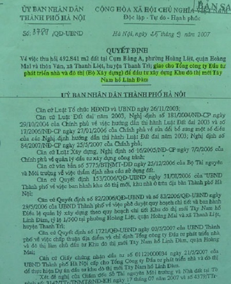 Quyết định thu hồi 492.841m