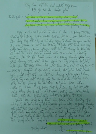 UBND phường Cửa Đông “ngó lơ” để sai phạm tồn tại nhiều năm - 4 Các hộ dân số nhà 14 Đường Thành đã gửi rất nhiều đơn ra UBND phường Cửa Đông