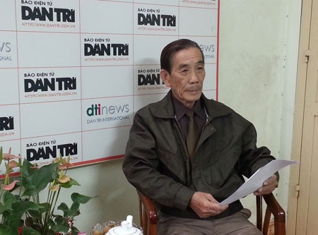 Ông Nguyễn Sỹ Tính trình bày sự việc ở tòa soạn báo Dân trí