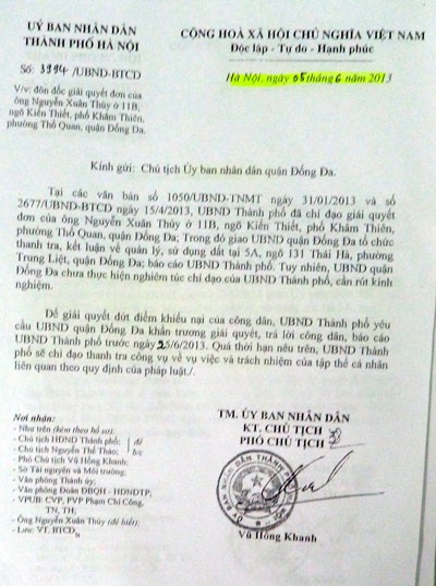 Bài 2: TP Hà Nội có hàng loạt văn bản chỉ đạo, quận Đống Đa vẫn ''phớt lờ'' - 4 Khuyến cáo UBND TP Hà Nội đưa ra với quận Đống Đa