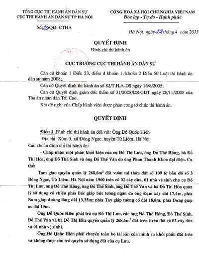 Đất đang tranh chấp, quận Bắc Từ Liêm vẫn cấp phép xây dựng - 2 Cục THADS TP Hà Nội yêu cầu giữ nguyên hiện trạng các thửa đất