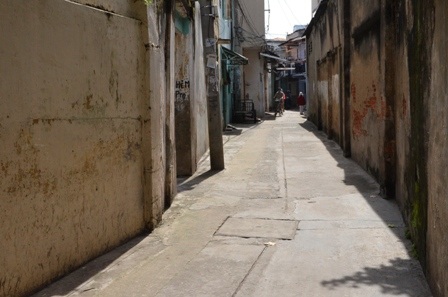 Con hẻm nơi cháu Hà bị tên Quyền đâm nhiều nhát