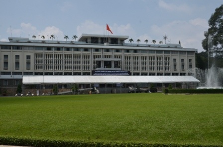 Hội trường Thống Nhất - nơi diễn ra Lễ viếng Đại tướng sáng 12/10