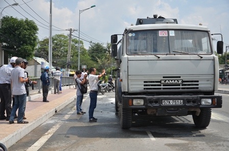 Hiện trường vụ cháy xe bồn vào chiều 13/11