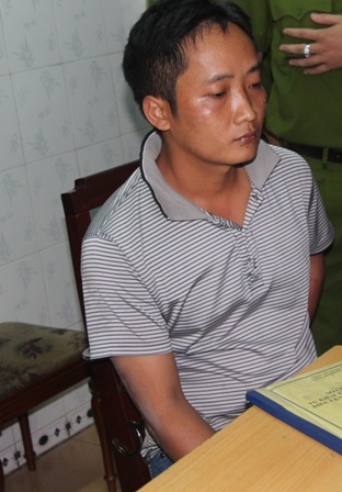 Đối tượng Nguyễn Văn Dũng tại cơ quan công an