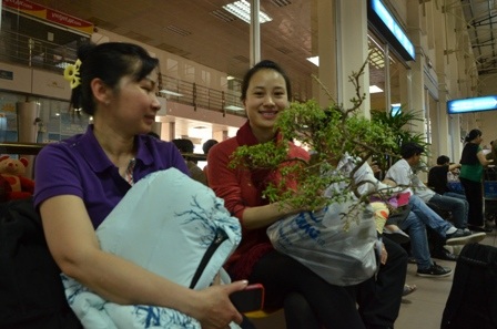 Hành khách mang cả hoa kiểng lên máy bay