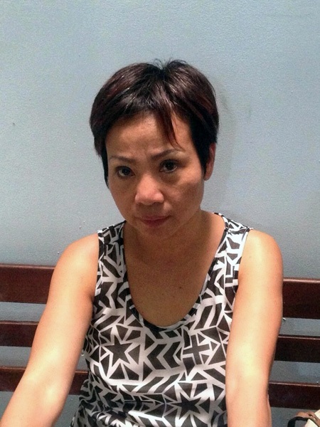 Lục Thị Bích Thu tại cơ quan công an