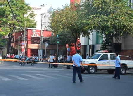 Khu vực nạn nhân Hòa bị đâm rồi gục xuống đường