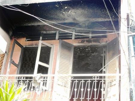 Căn nhà xảy ra cháy