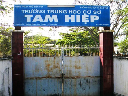 Trường THCS Tam Hiệp nơi xảy ra vụ việc