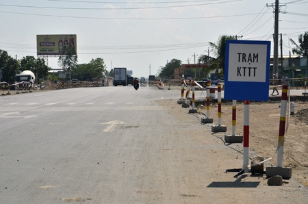 Quốc lộ 1A đoạn qua trạm cân của tỉnh Bình Thuận đã thông thoáng rất nhiều