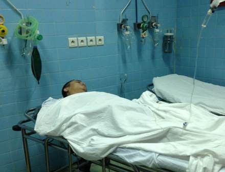 Nạn nhân Tùng được cấp cứu tại bệnh viện Chấn thương chỉnh hình