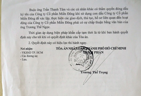 Đơn phản ánh của ông Nguyễn Thanh Tịnh gửi đến báo Dân trí