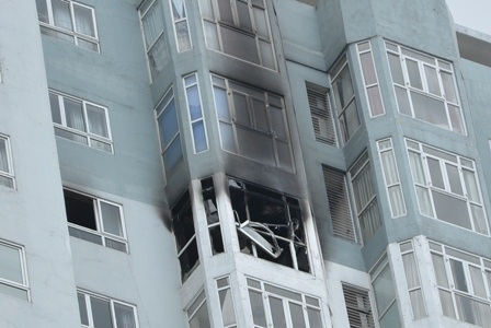 Tầng 22 của chung cư sau vụ cháy