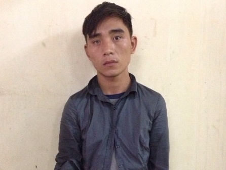 Nghi can Ngô Văn Trường tại cơ quan công an