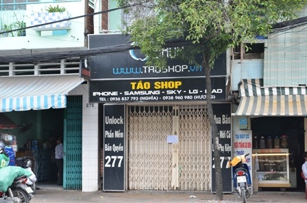 Cửa hàng điện thoại di động nơi xảy ra vụ trộm